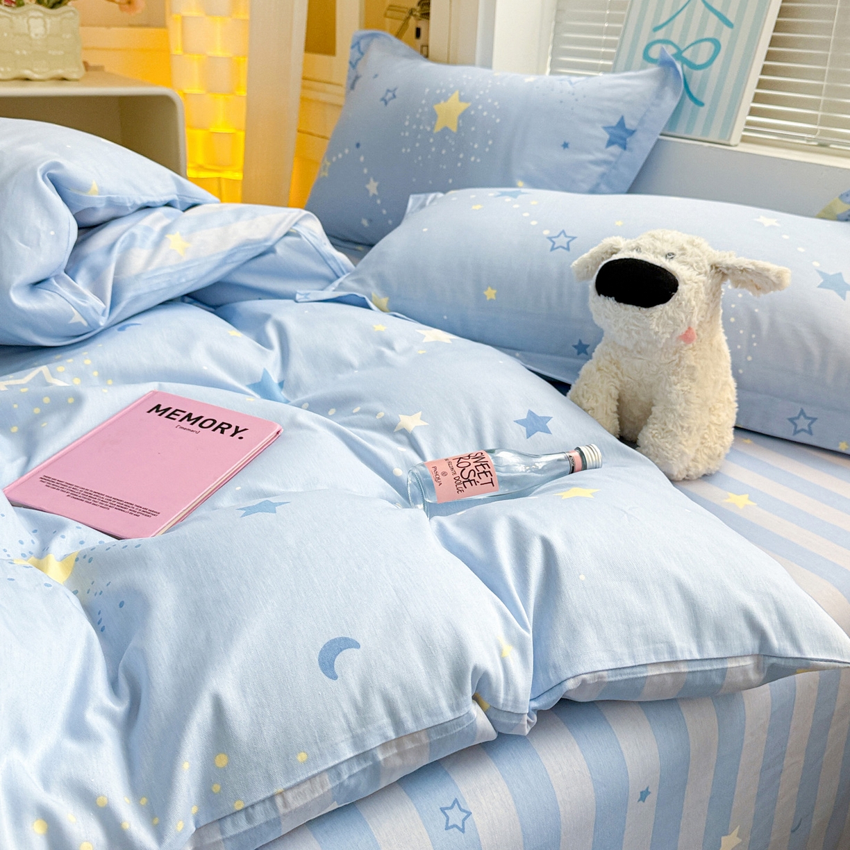 91家纺网 家纺一手货源 找家纺 董成龙家纺 2026春夏新款100%全棉纯棉印花四件套印花卡通系列三件套（喷气工艺） 五星集