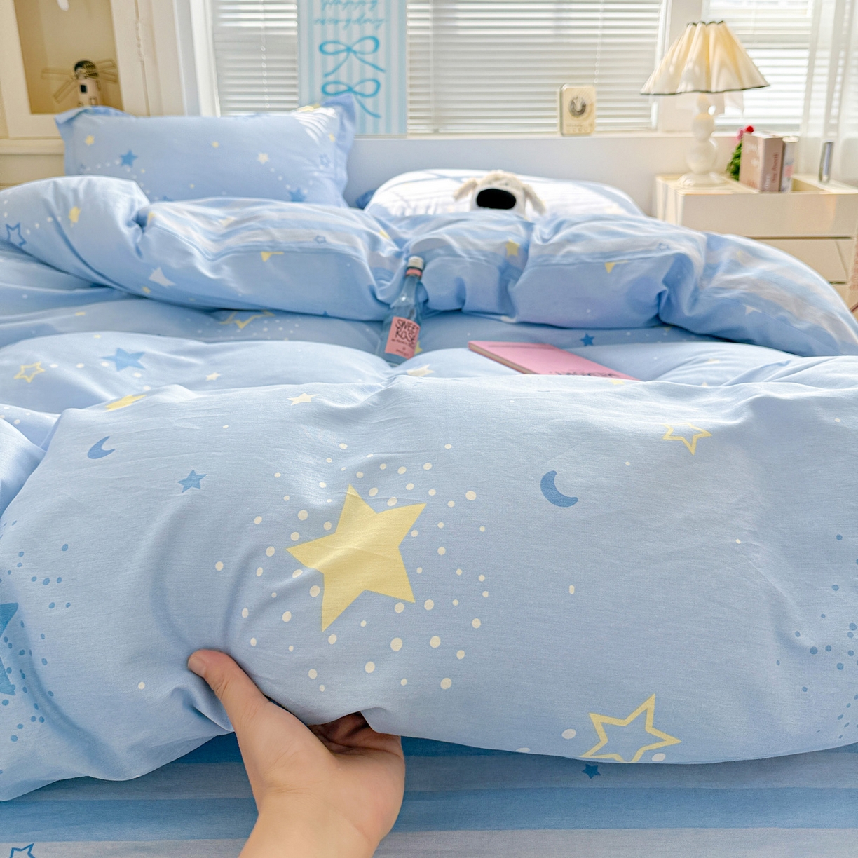 91家纺网 家纺一手货源 找家纺 董成龙家纺 2026春夏新款100%全棉纯棉印花四件套印花卡通系列三件套（喷气工艺） 五星集