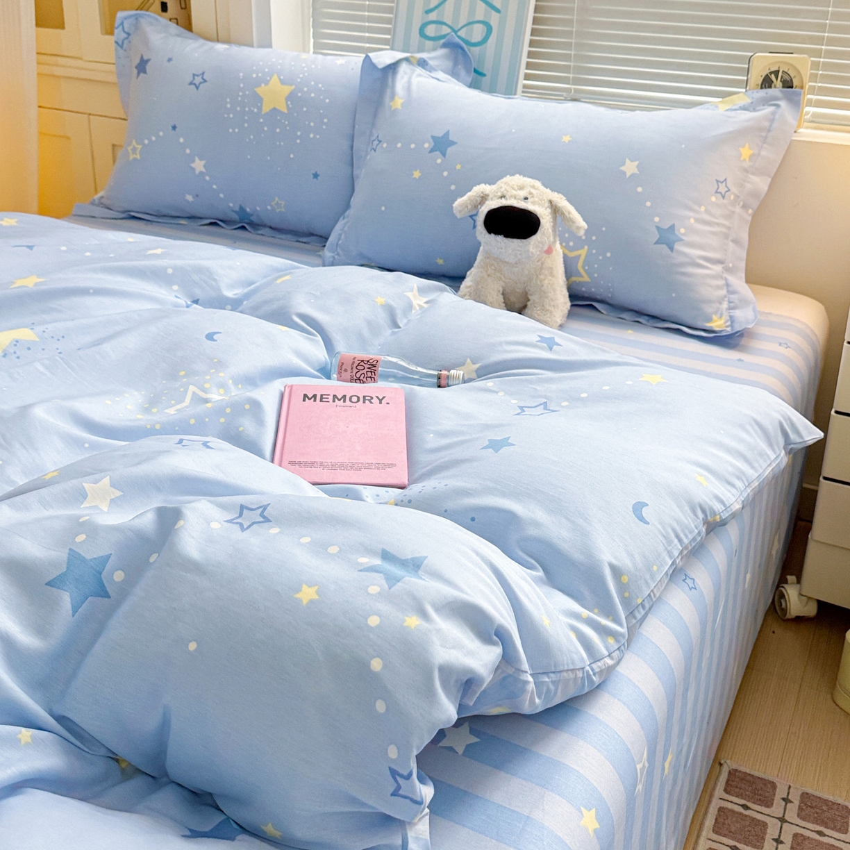 91家纺网 家纺一手货源 找家纺 董成龙家纺 2026春夏新款100%全棉纯棉印花四件套印花卡通系列三件套（喷气工艺） 五星集