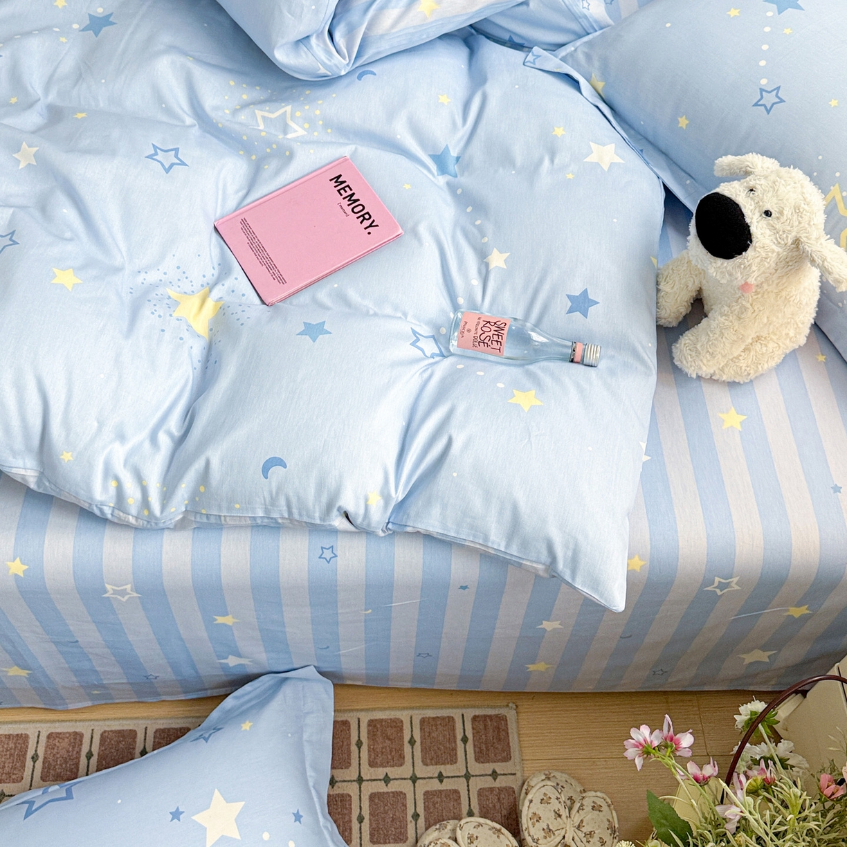 91家纺网 家纺一手货源 找家纺 董成龙家纺 2026春夏新款100%全棉纯棉印花四件套印花卡通系列三件套（喷气工艺） 五星集