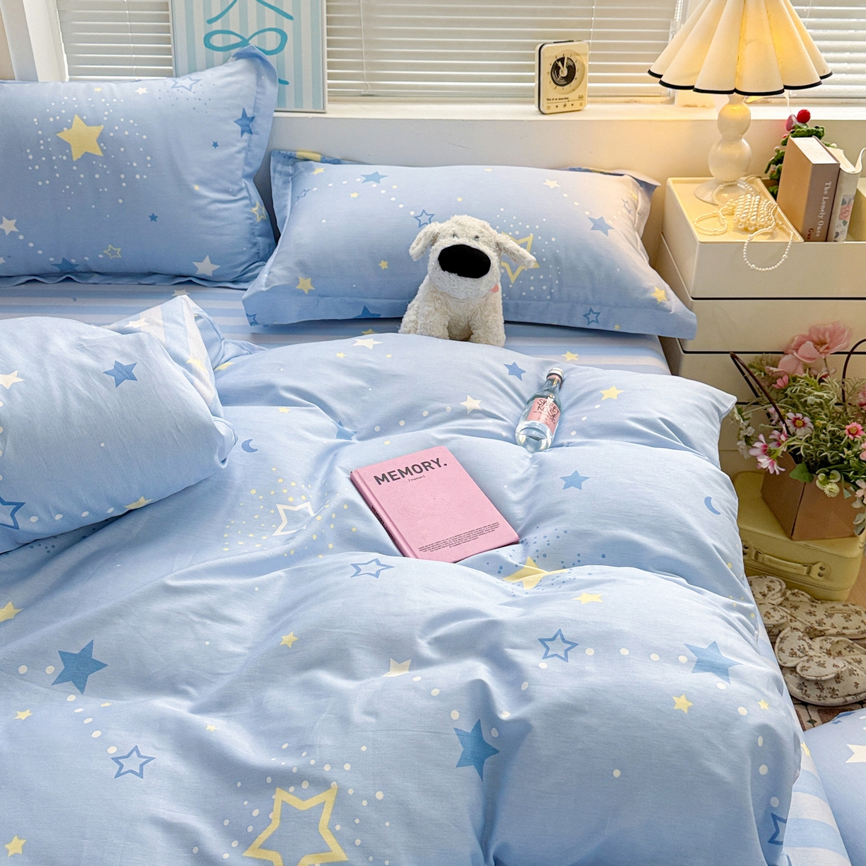 91家纺网 家纺一手货源 找家纺 董成龙家纺 2026春夏新款100%全棉纯棉印花四件套印花卡通系列三件套（喷气工艺） 五星集