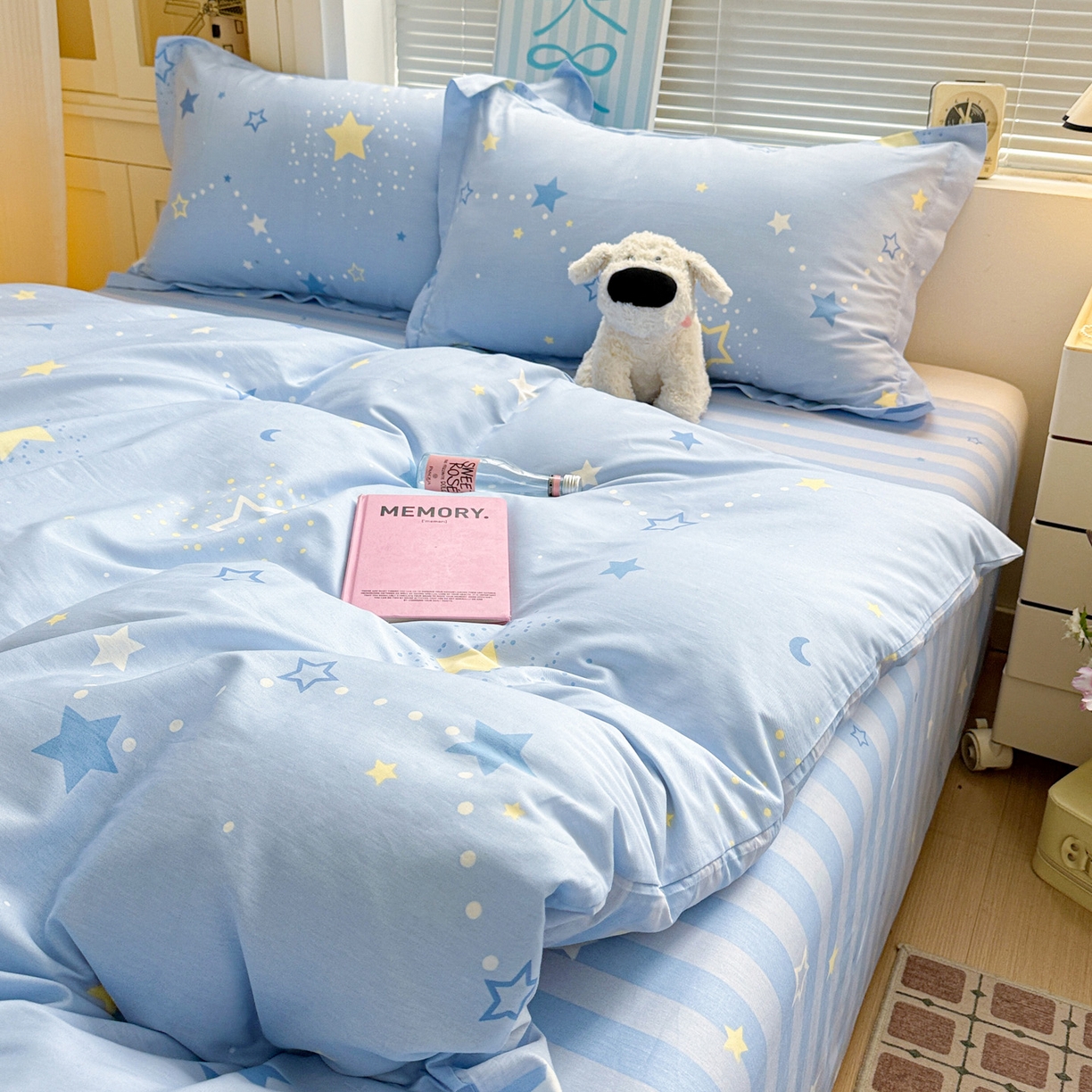 91家纺网 家纺一手货源 找家纺 董成龙家纺 2026春夏新款100%全棉纯棉印花四件套印花卡通系列三件套（喷气工艺） 五星集