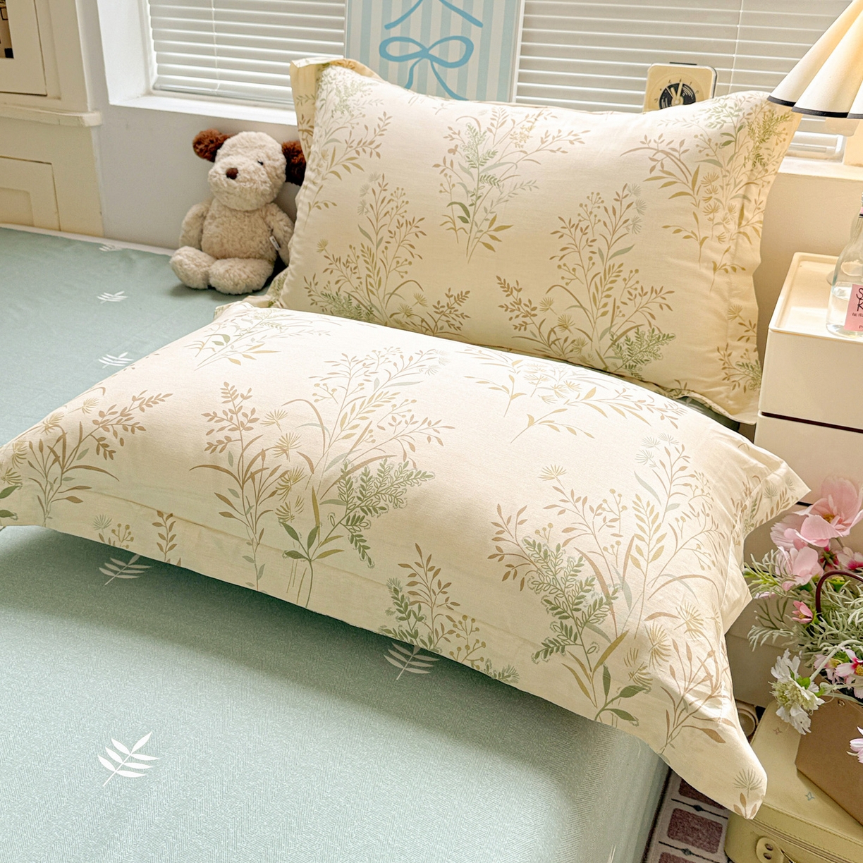 91家纺网 家纺一手货源 找家纺 董成龙家纺 2026春夏新款100%全棉纯棉印花四件套印花卡通系列三件套（喷气工艺） 仙草悠悠