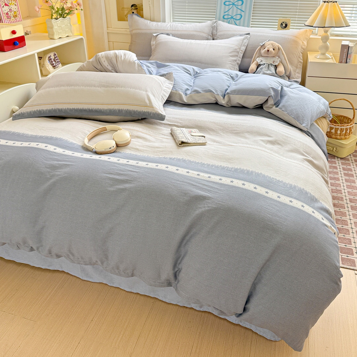 91家纺网 家纺一手货源 找家纺 董成龙家纺 2026春夏新款100%全棉纯棉印花四件套印花卡通系列三件套（喷气工艺） 星辰大海