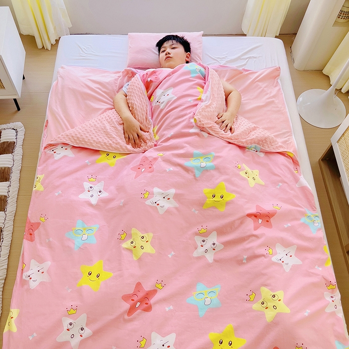 91家纺网 家纺一手货源 找家纺 （总）萌朵家纺 2025新款豆豆绒全棉防踢被-结合牛奶绒绒防踢被