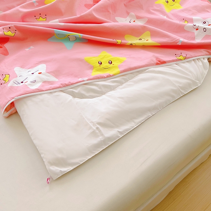 91家纺网 家纺一手货源 找家纺 萌朵家纺 2025新款豆豆绒全棉防踢被-结合牛奶绒绒防踢被 满天星