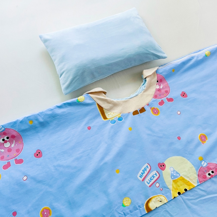 91家纺网 家纺一手货源 找家纺 萌朵家纺 2025新款豆豆绒全棉防踢被-结合牛奶绒绒防踢被 甜甜圈