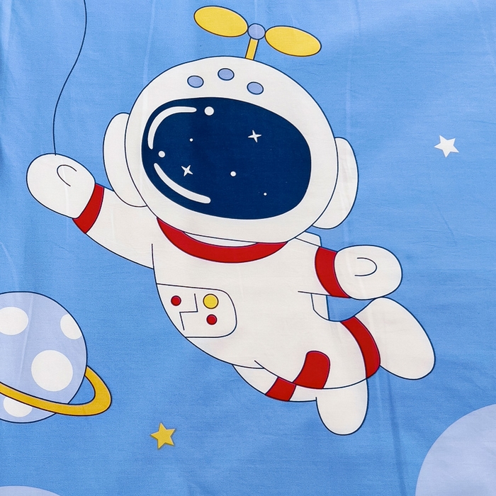 91家纺网 家纺一手货源 找家纺 萌朵家纺 2025新款豆豆绒全棉防踢被-结合牛奶绒绒防踢被 外星人