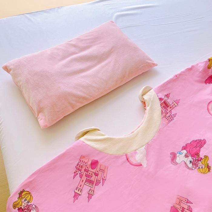 91家纺网 家纺一手货源 找家纺 萌朵家纺 2025新款豆豆绒全棉防踢被-结合牛奶绒绒防踢被 小公主