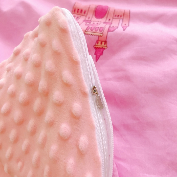 91家纺网 家纺一手货源 找家纺 萌朵家纺 2025新款豆豆绒全棉防踢被-结合牛奶绒绒防踢被 小公主