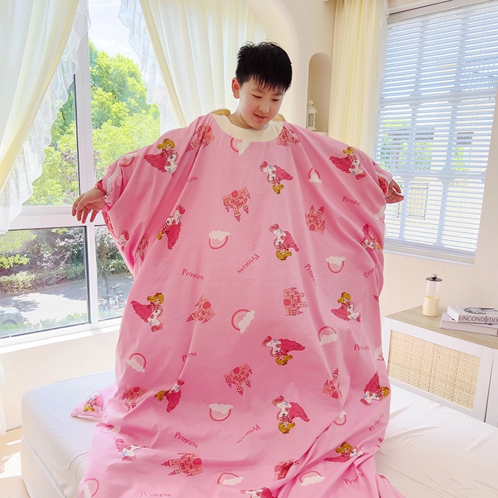 91家纺网 家纺一手货源 找家纺 萌朵家纺 2025新款豆豆绒全棉防踢被-结合牛奶绒绒防踢被 小公主