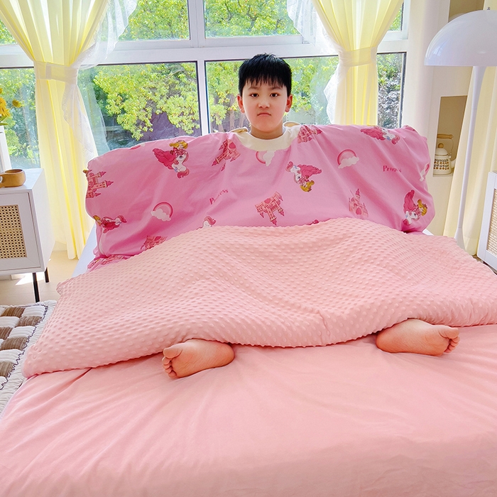 91家纺网 家纺一手货源 找家纺 萌朵家纺 2025新款豆豆绒全棉防踢被-结合牛奶绒绒防踢被 小公主