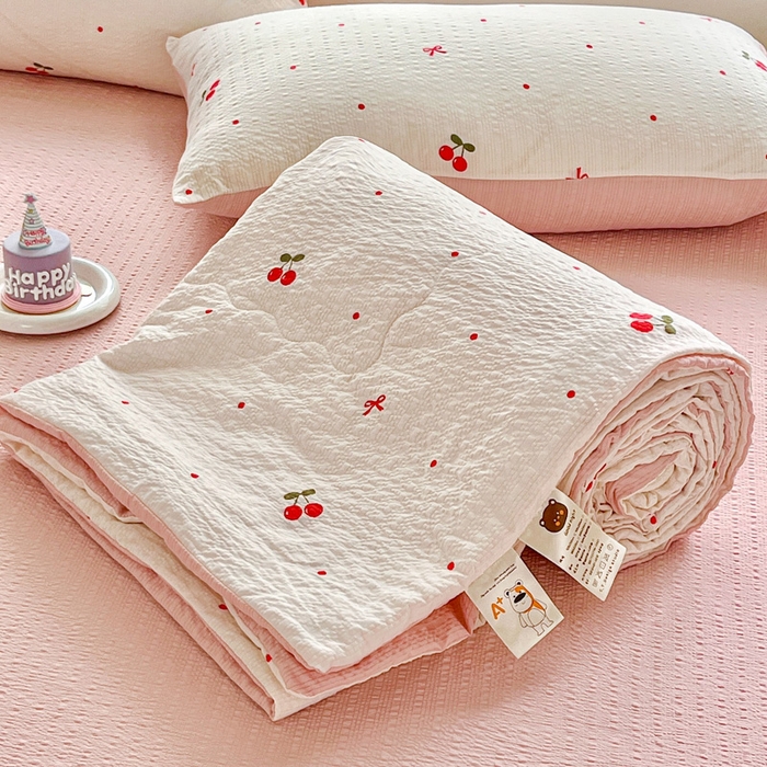 91家纺网 家纺一手货源 找家纺 （总）利禾家纺 2026春夏新款泡芙纱简约夏被四件套夏凉被空调被