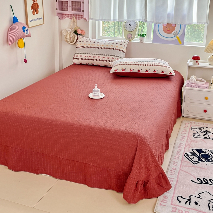 91家纺网 家纺一手货源 找家纺 利禾家纺 2026春夏新款泡芙纱简约夏被四件套夏凉被空调被 费尔岛-简约