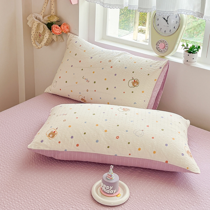 91家纺网 家纺一手货源 找家纺 利禾家纺 2026春夏新款泡芙纱简约夏被四件套夏凉被空调被 熊博士-简约