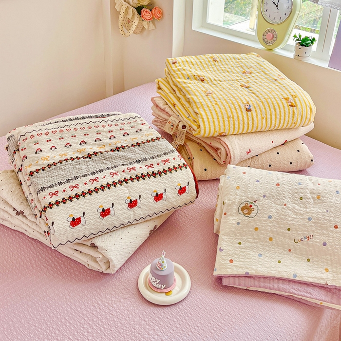 91家纺网 家纺一手货源 找家纺 （总）利禾家纺 2026春夏新款泡芙纱简约夏被四件套夏凉被空调被