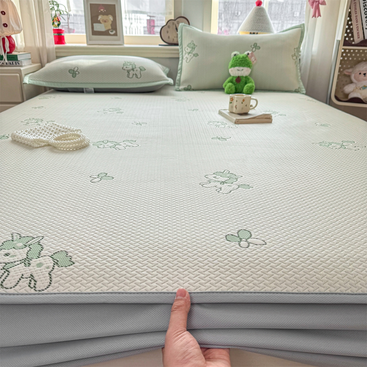 91家纺网 家纺一手货源 找家纺 （总）源舍家纺 2026新款A类PE卡通凉席三件套小红书爆款可水洗空调软席凉感值超0.25萌驹小马床笠款系列