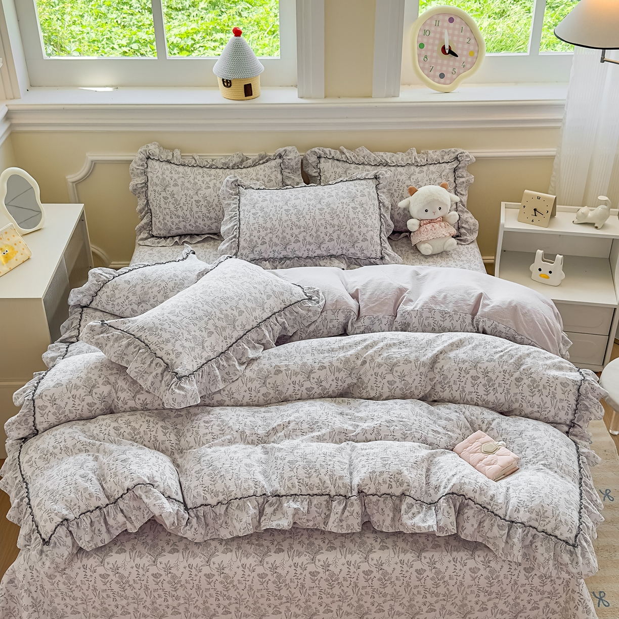 91家纺网 家纺一手货源 找家纺 （总）星光耀 2026春夏新品加厚皱皱纱床盖四件套系列