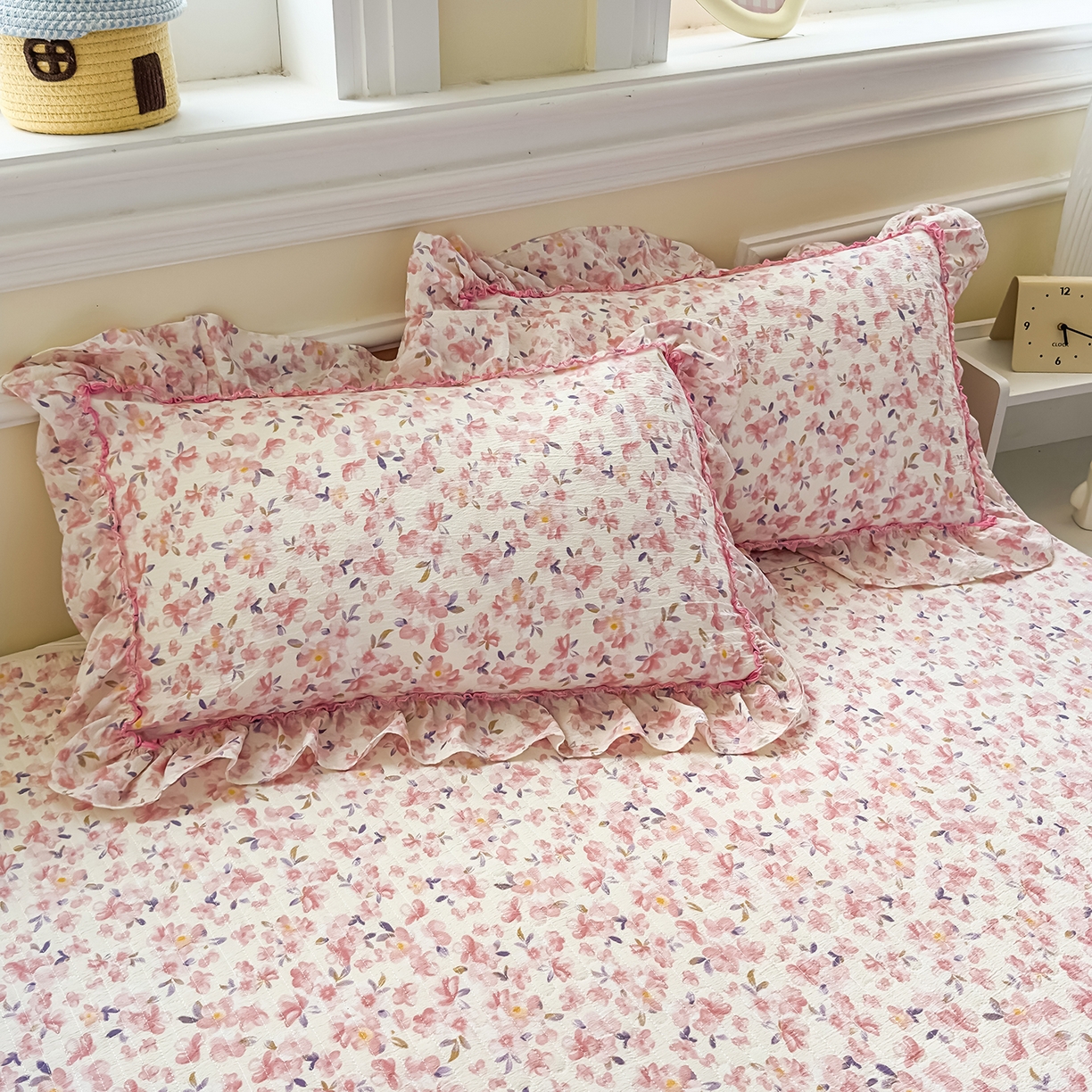 91家纺网 家纺一手货源 找家纺 （总）星光耀 2026春夏新品加厚皱皱纱床盖四件套系列