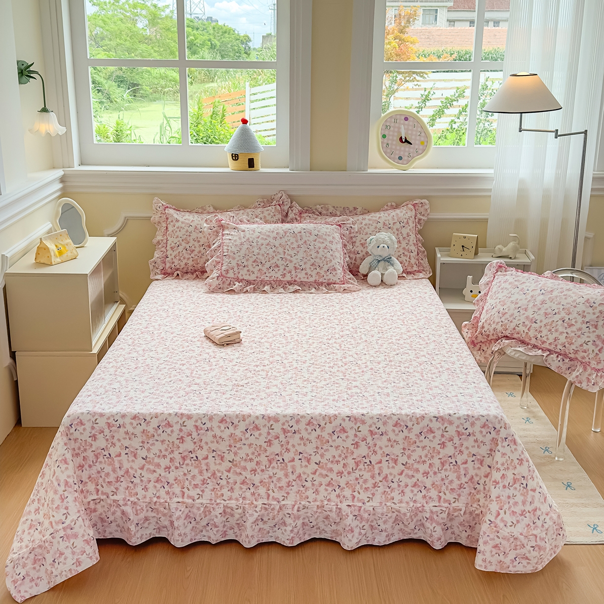 91家纺网 家纺一手货源 找家纺 （总）星光耀 2026春夏新品加厚皱皱纱床盖四件套系列