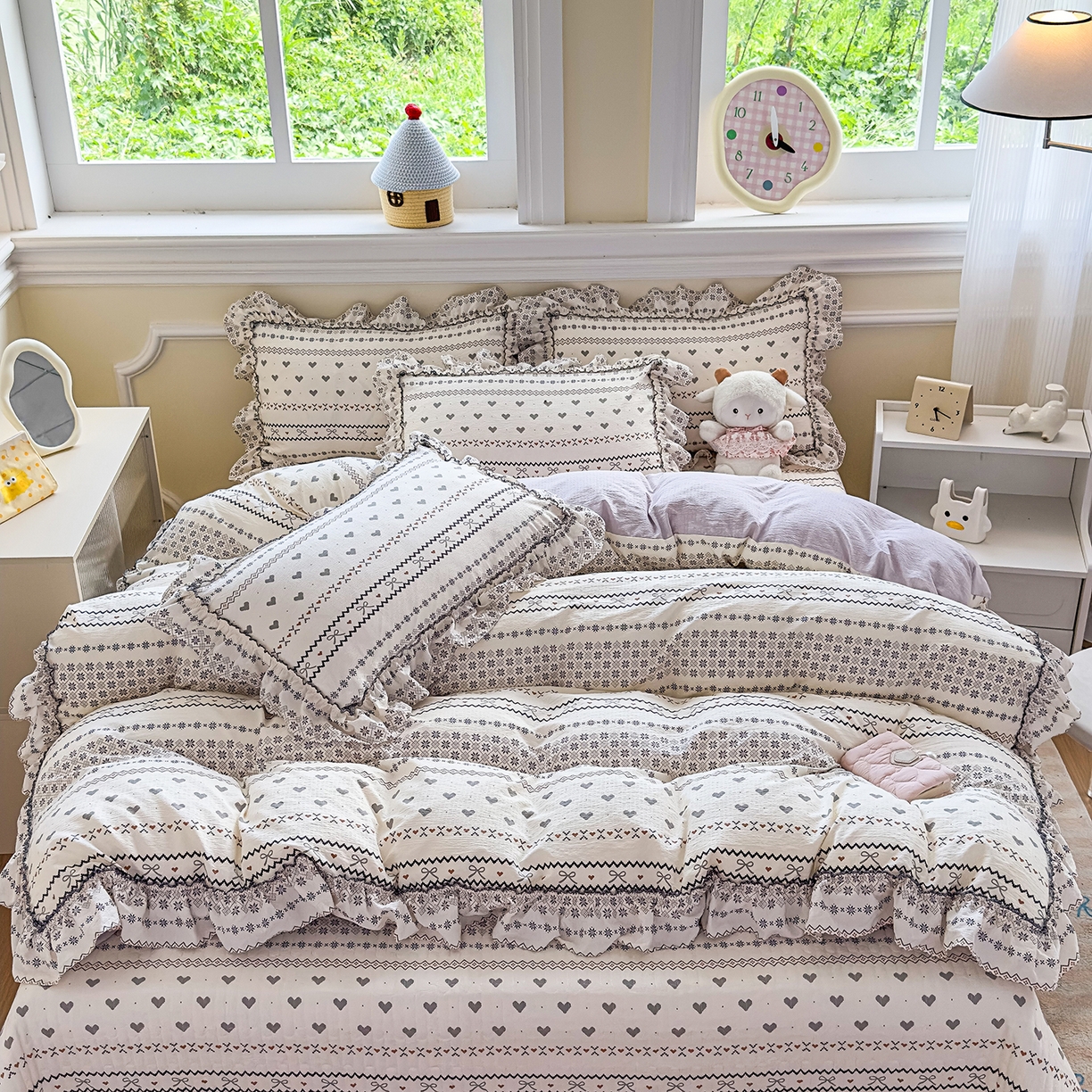 91家纺网 家纺一手货源 找家纺 （总）星光耀 2026春夏新品加厚皱皱纱床盖四件套系列