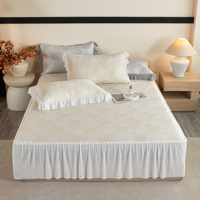 91家纺网 家纺一手货源 找家纺 （总）桂雅居 2026新款进口高分子素夏轻居床裙床笠款凉席三件套（会员减15 控价：不低于298（券后））