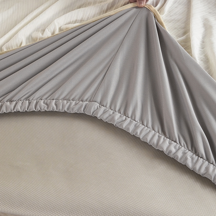 91家纺网 家纺一手货源 找家纺 桂雅居 2026新款进口高分子素夏轻居床裙床笠款凉席三件套（会员减15 控价：不低于298（券后）） 米咖色