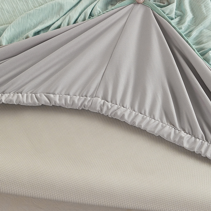 91家纺网 家纺一手货源 找家纺 桂雅居 2026新款进口高分子素夏轻居床裙床笠款凉席三件套（会员减15 控价：不低于298（券后）） 清新绿