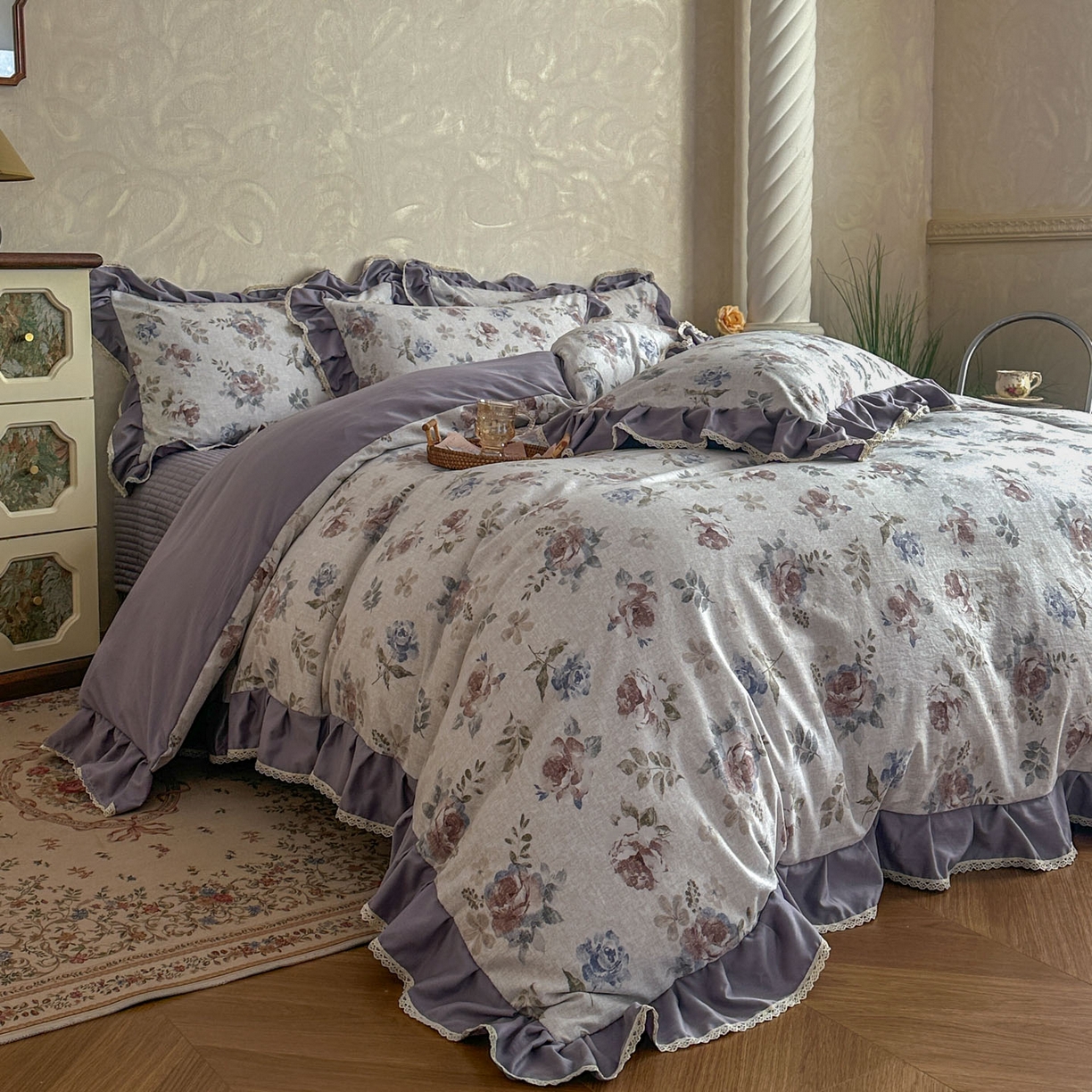 91家纺网 家纺一手货源 找家纺 （总）星光耀 2026新款A类高克重斜纹云柔棉床盖四件套