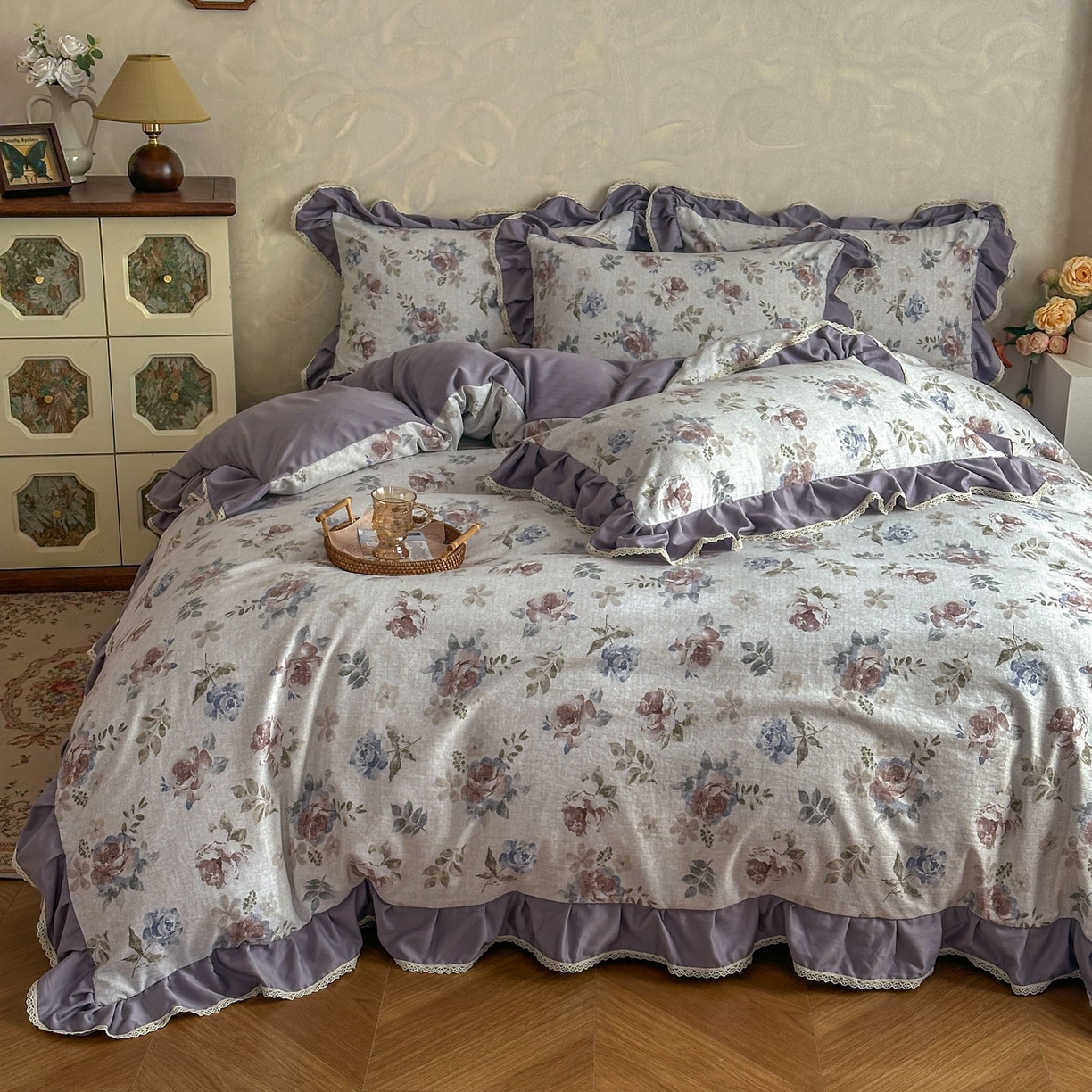 91家纺网 家纺一手货源 找家纺 （总）星光耀 2026新款A类高克重斜纹云柔棉床盖四件套