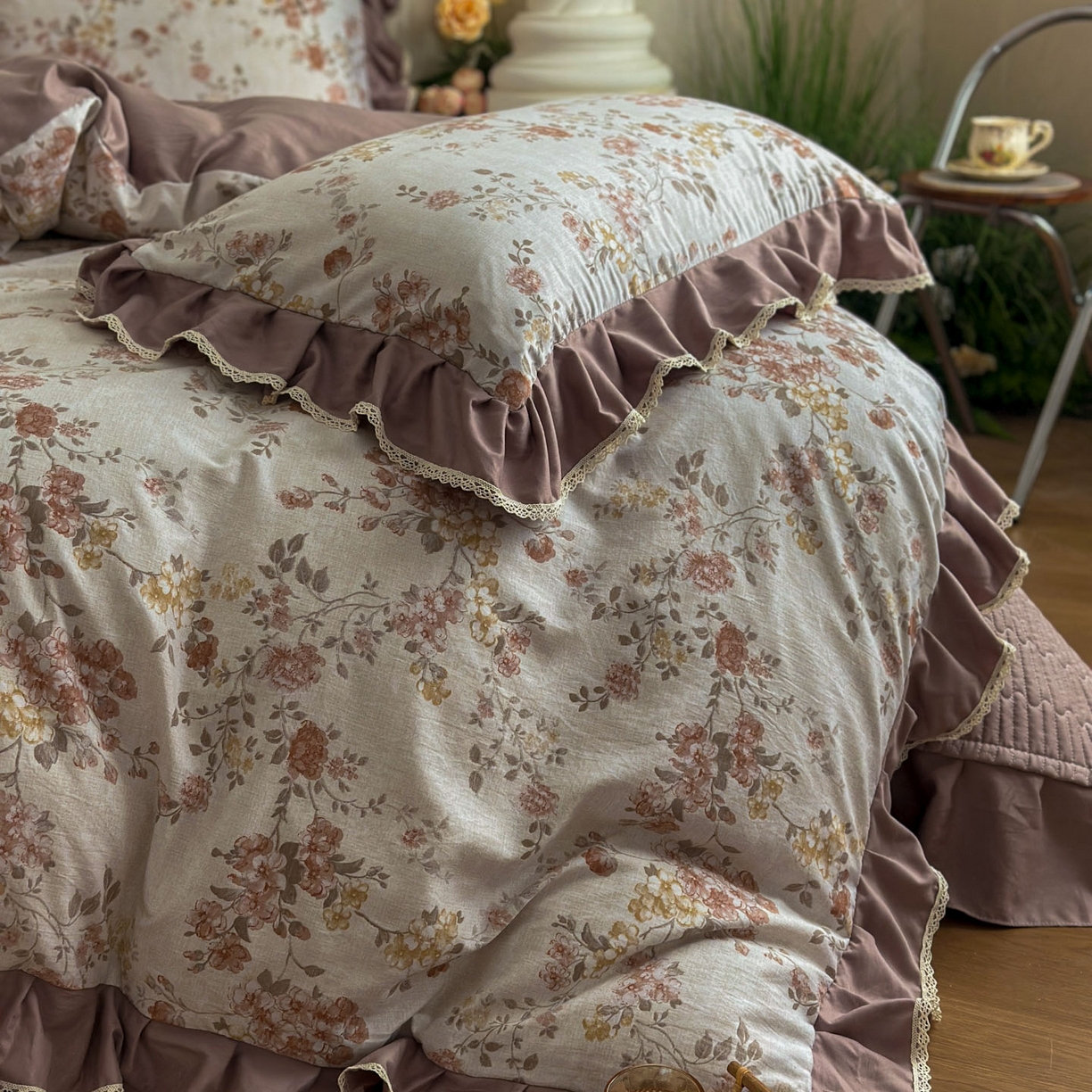 91家纺网 家纺一手货源 找家纺 星光耀 2026新款A类高克重斜纹云柔棉床盖四件套 边庭