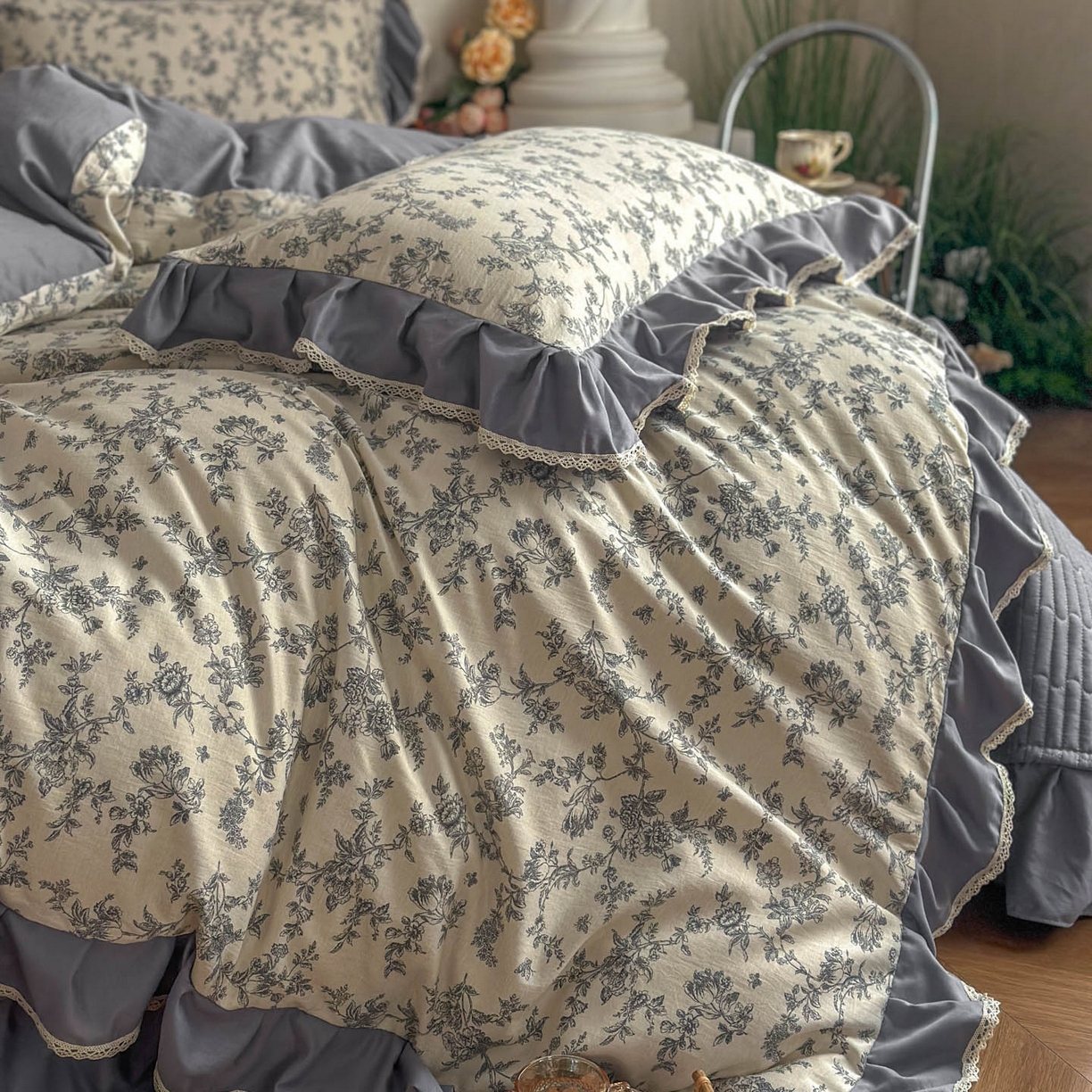 91家纺网 家纺一手货源 找家纺 星光耀 2026新款A类高克重斜纹云柔棉床盖四件套 禅弥