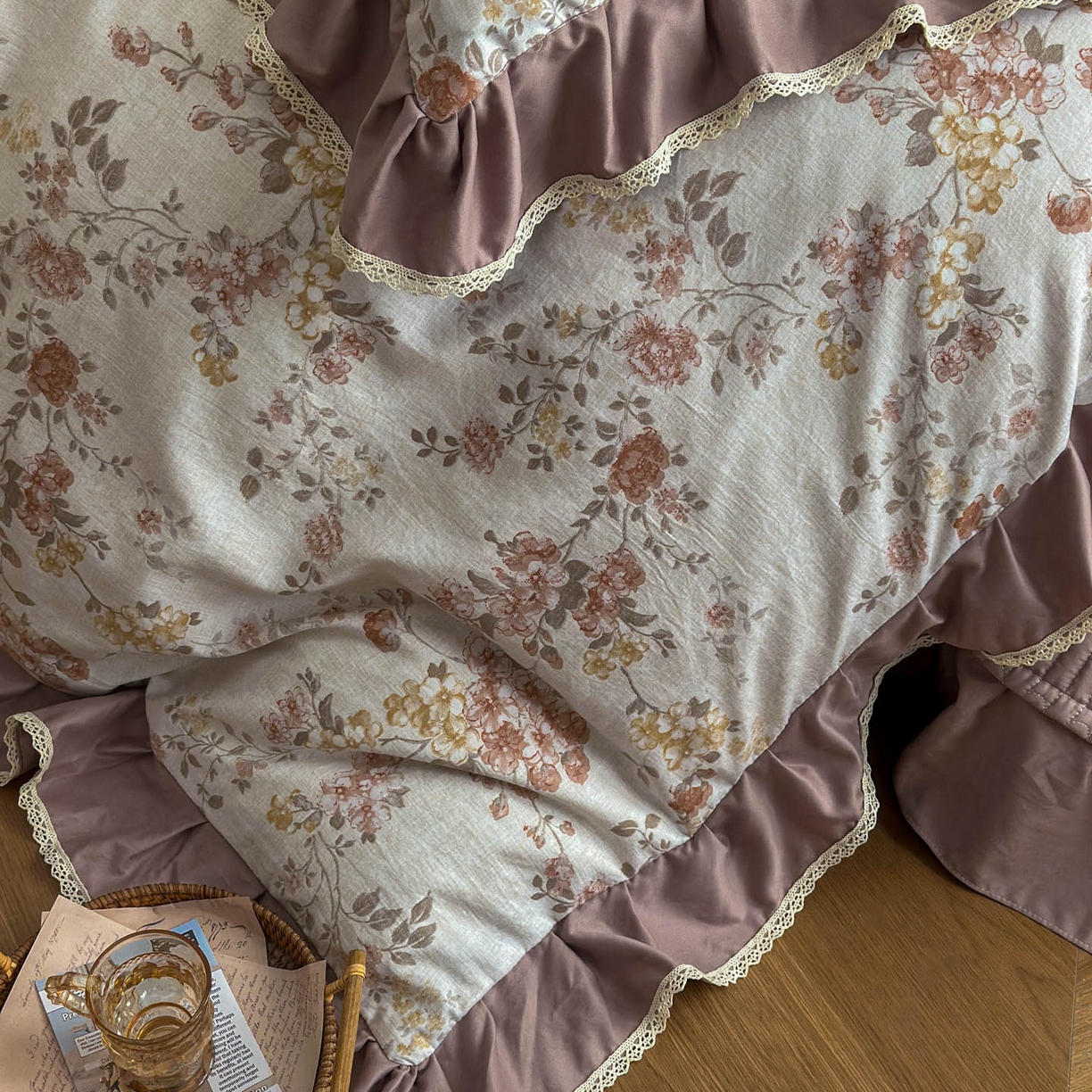 91家纺网 家纺一手货源 找家纺 星光耀 2026新款A类高克重斜纹云柔棉床盖四件套 边庭