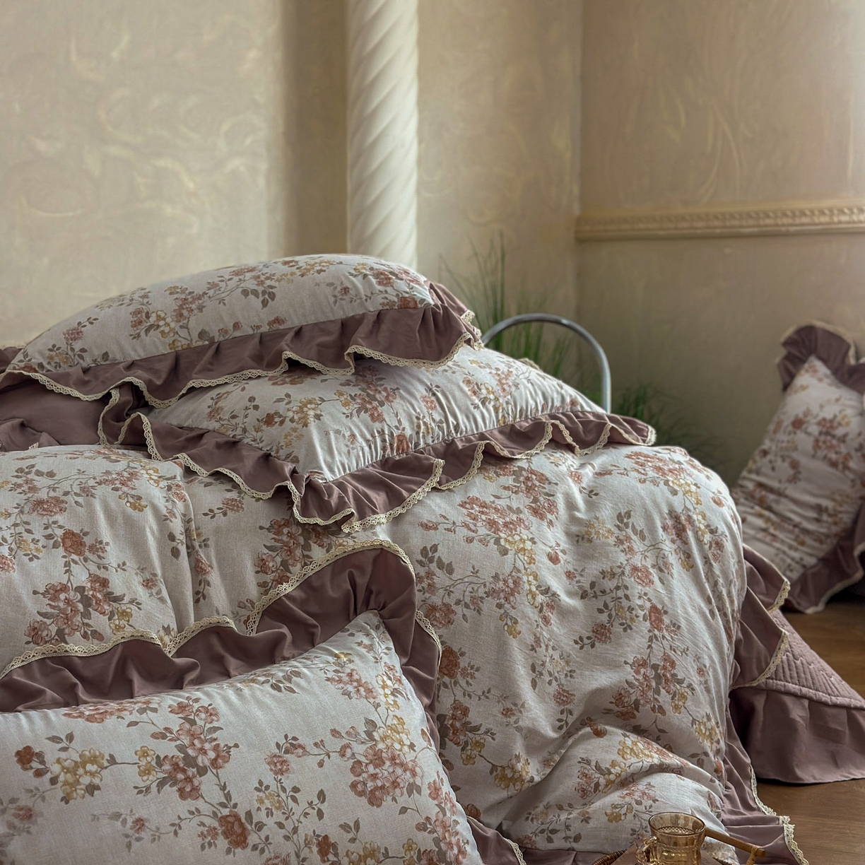 91家纺网 家纺一手货源 找家纺 星光耀 2026新款A类高克重斜纹云柔棉床盖四件套 边庭