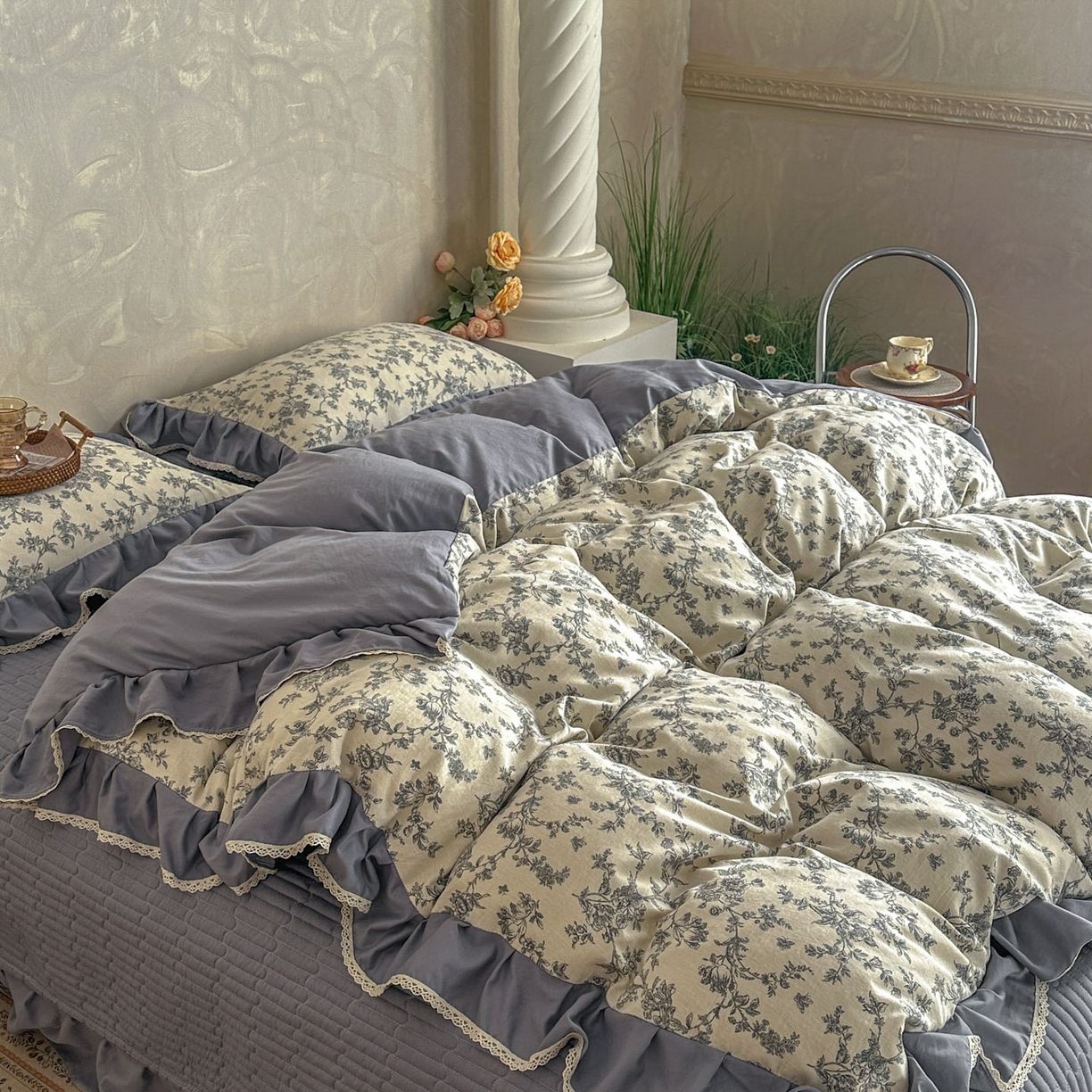 91家纺网 家纺一手货源 找家纺 星光耀 2026新款A类高克重斜纹云柔棉床盖四件套 禅弥