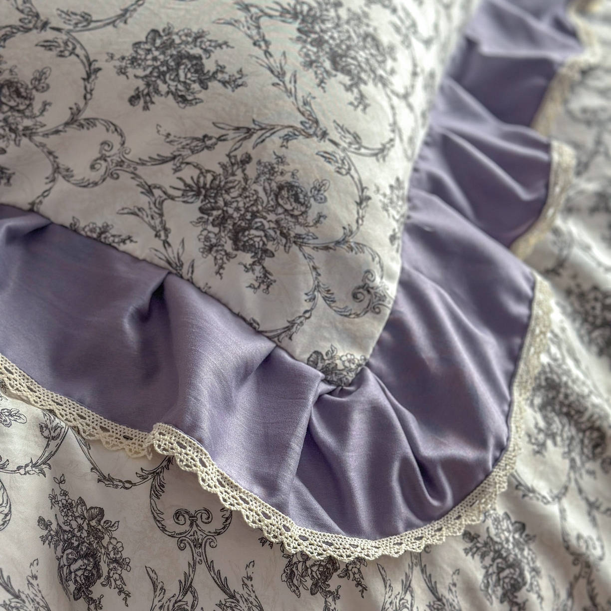 91家纺网 家纺一手货源 找家纺 星光耀 2026新款A类高克重斜纹云柔棉床盖四件套 岚语