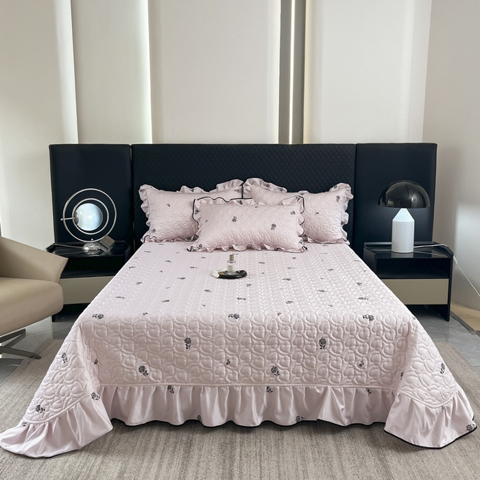 91家纺网 家纺一手货源 找家纺 星光耀 2026新款水洗真丝夏被床盖四件套 玫瑰甜桃粉