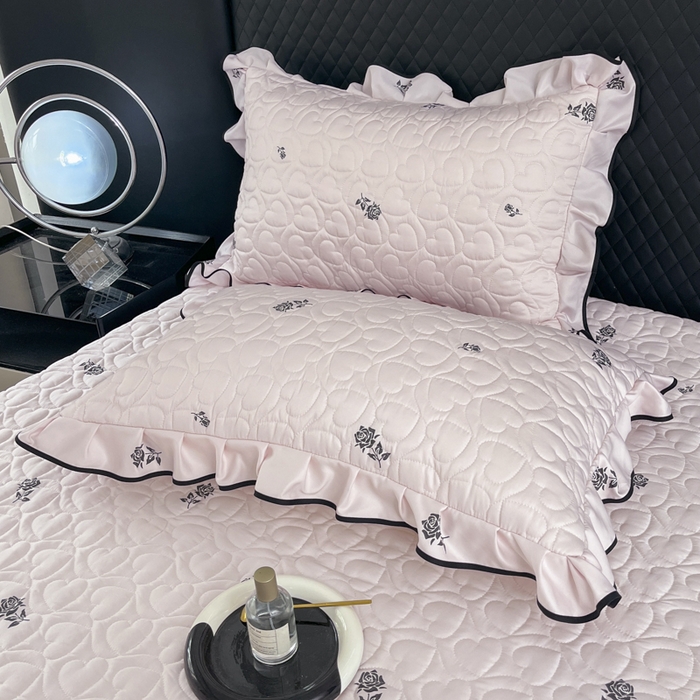 91家纺网 家纺一手货源 找家纺 星光耀 2026新款水洗真丝夏被床盖四件套 玫瑰甜桃粉