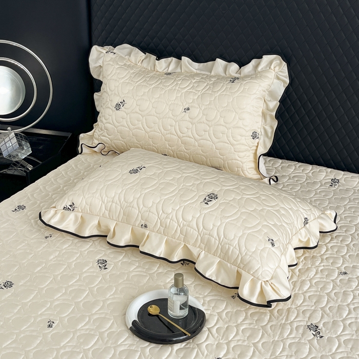 91家纺网 家纺一手货源 找家纺 星光耀 2026新款水洗真丝夏被床盖四件套 玫瑰芝士米