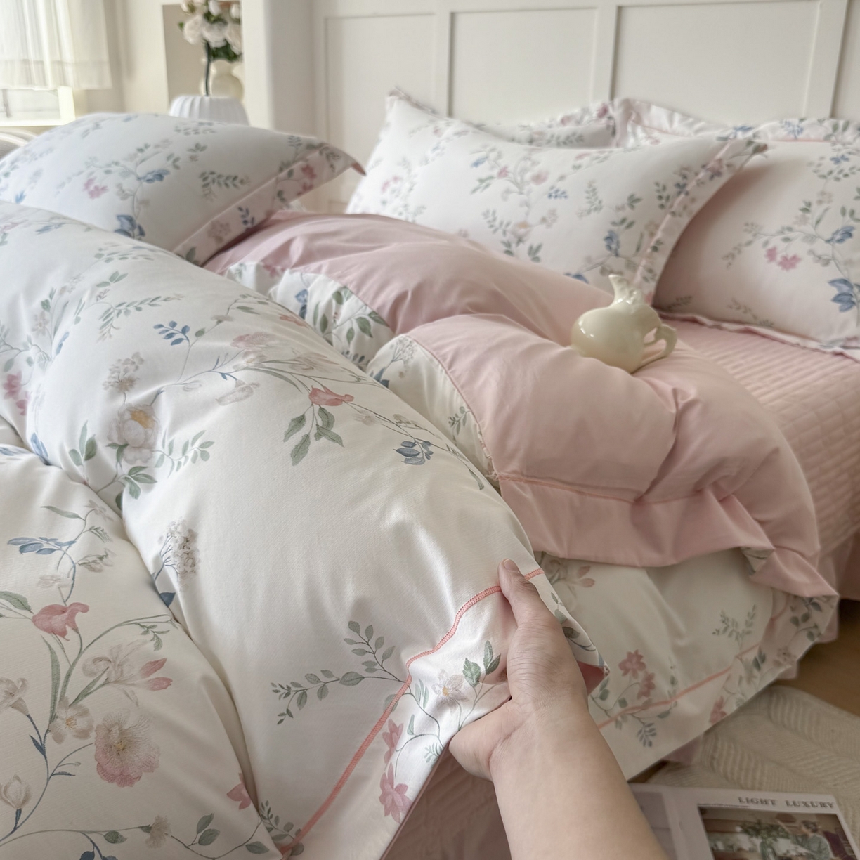 91家纺网 家纺一手货源 找家纺 星光耀 2026新款A类凉感天丝棉床盖四件套 未央