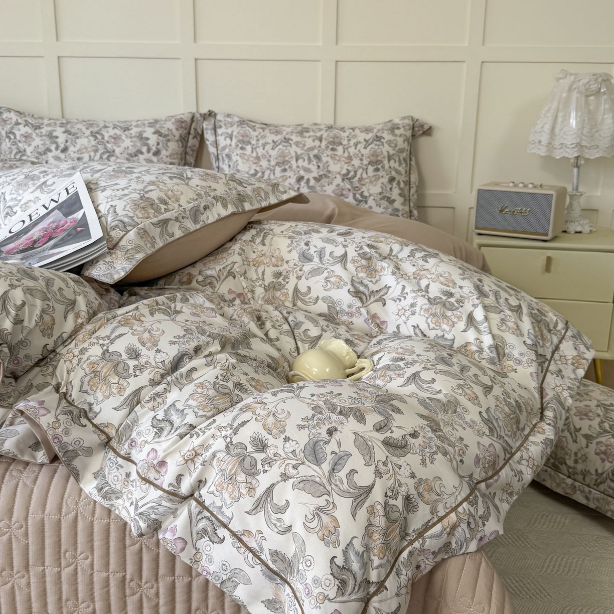 91家纺网 家纺一手货源 找家纺 星光耀 2026新款A类凉感天丝棉床盖四件套 凯西亚