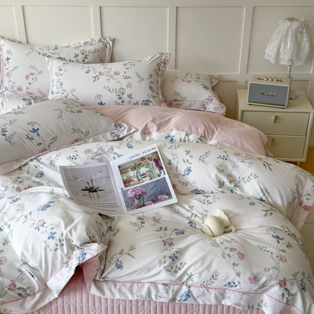 91家纺网 家纺一手货源 找家纺 星光耀 2026新款A类凉感天丝棉床盖四件套 未央