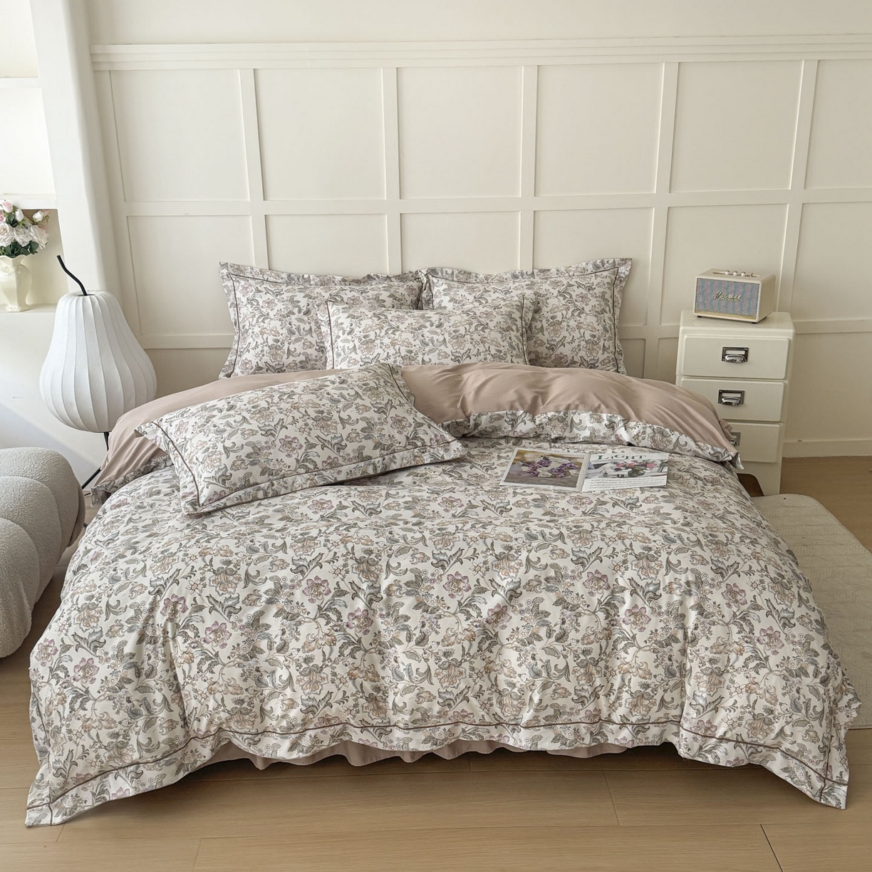 91家纺网 家纺一手货源 找家纺 星光耀 2026新款A类凉感天丝棉床盖四件套 凯西亚