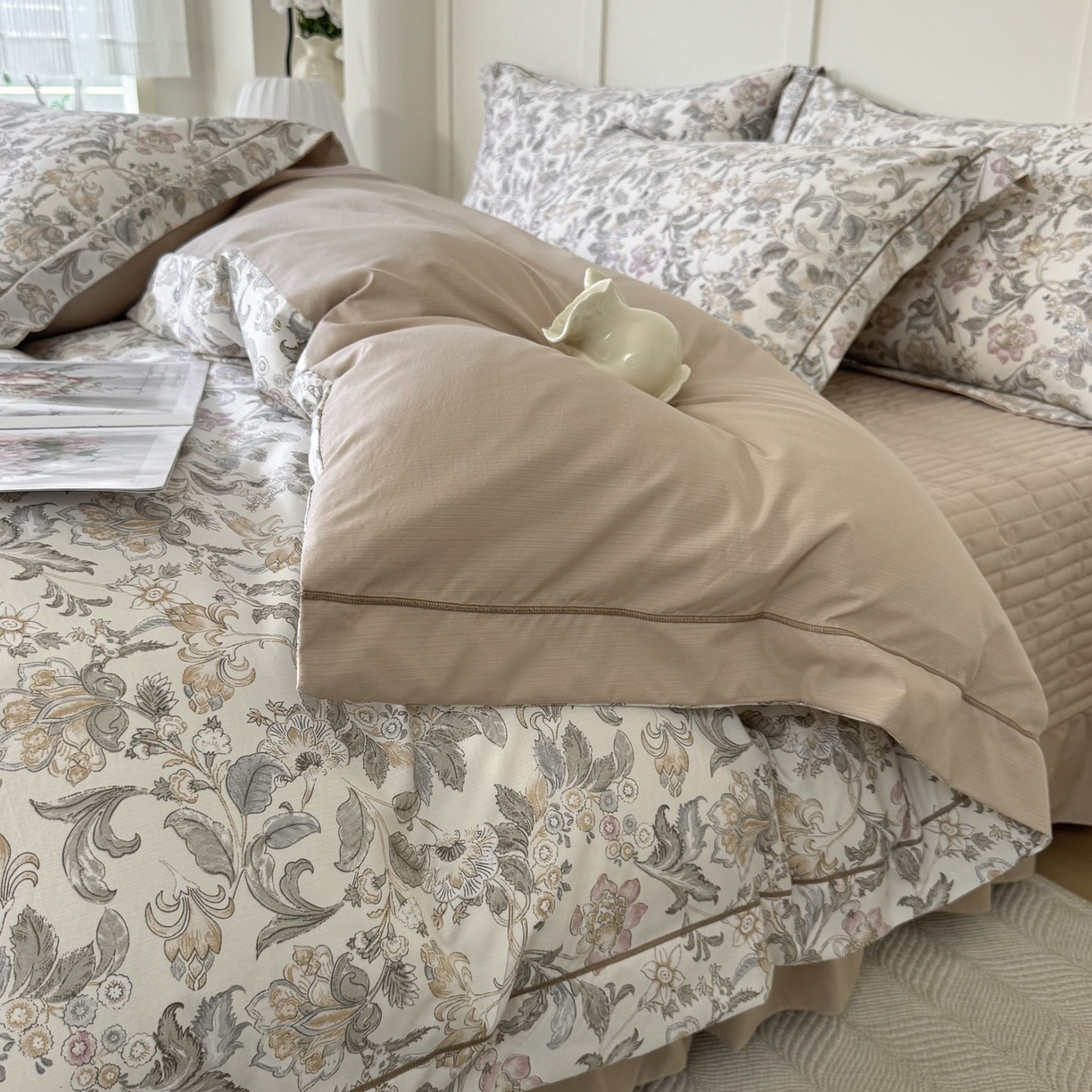 91家纺网 家纺一手货源 找家纺 星光耀 2026新款A类凉感天丝棉床盖四件套 凯西亚