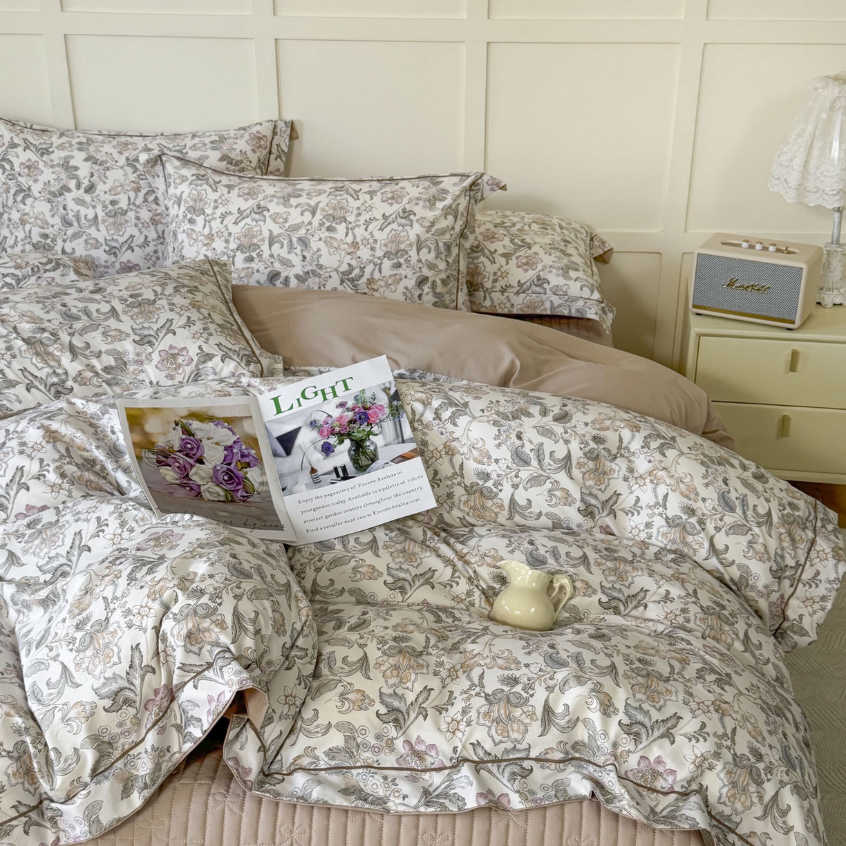 91家纺网 家纺一手货源 找家纺 星光耀 2026新款A类凉感天丝棉床盖四件套 凯西亚