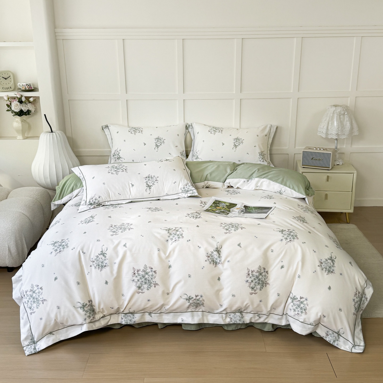 91家纺网 家纺一手货源 找家纺 星光耀 2026新款A类凉感天丝棉床盖四件套 花束