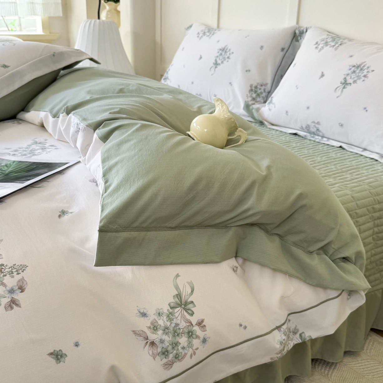 91家纺网 家纺一手货源 找家纺 星光耀 2026新款A类凉感天丝棉床盖四件套 花束