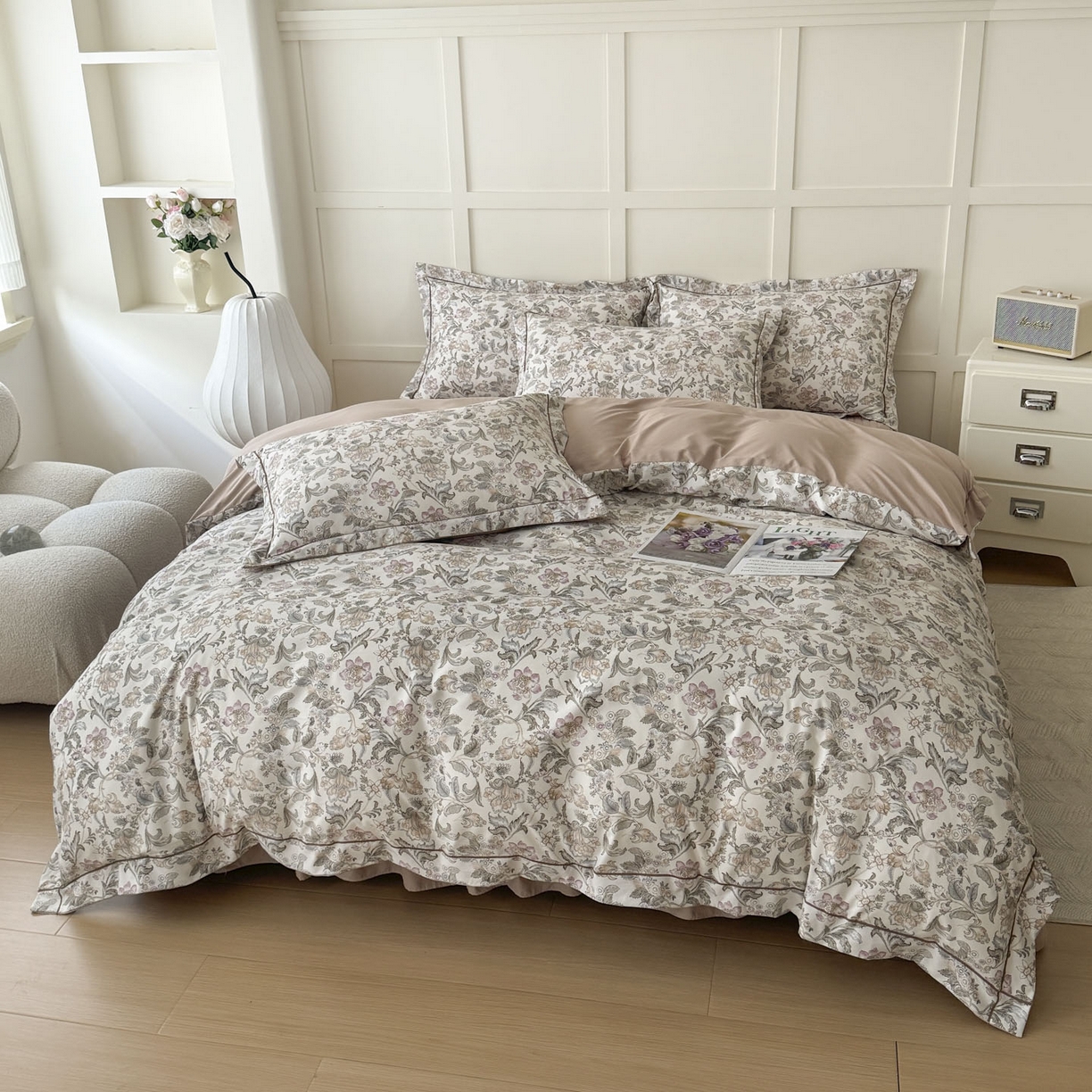 91家纺网 家纺一手货源 找家纺 星光耀 2026新款A类凉感天丝棉床盖四件套 凯西亚