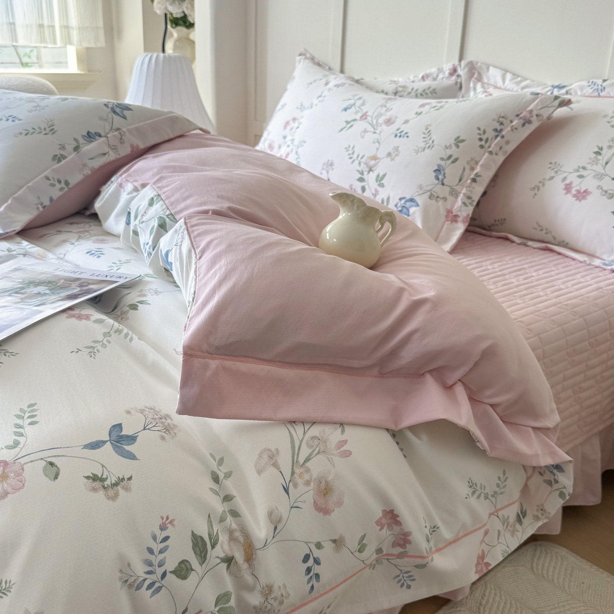 91家纺网 家纺一手货源 找家纺 星光耀 2026新款A类凉感天丝棉床盖四件套 未央