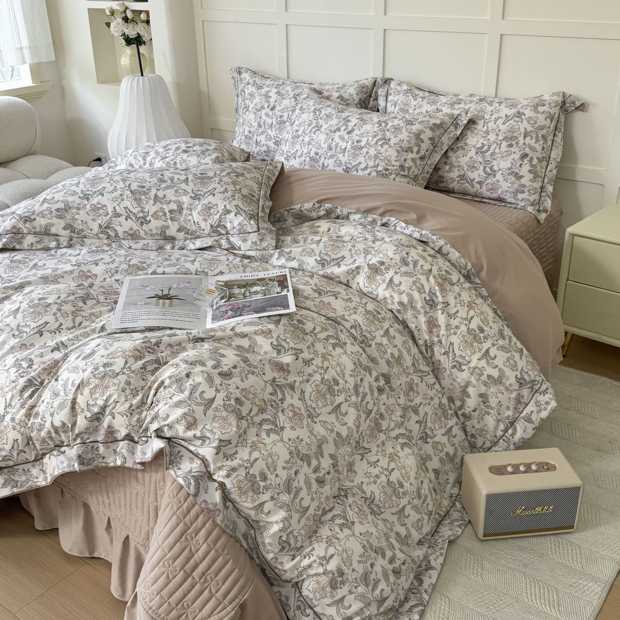 91家纺网 家纺一手货源 找家纺 星光耀 2026新款A类凉感天丝棉床盖四件套 凯西亚